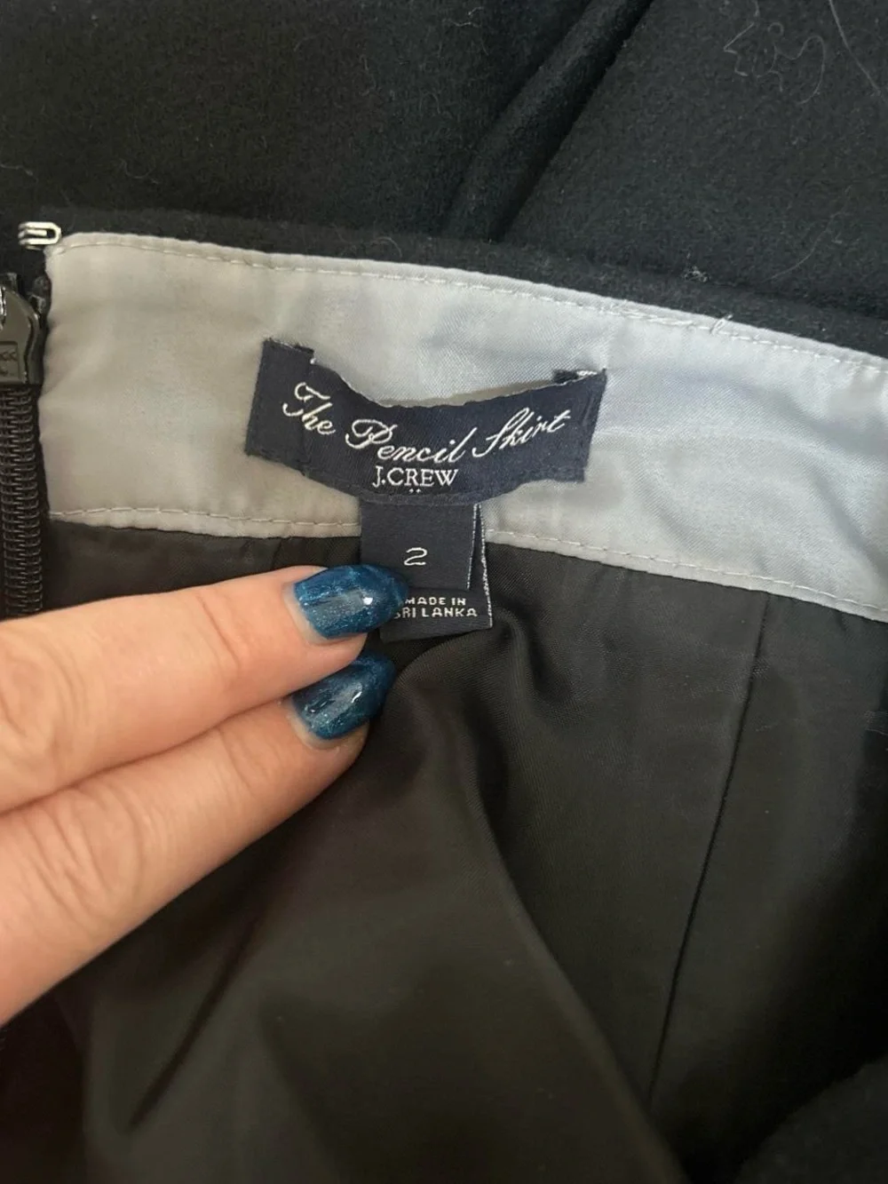 J.Crew Black Wool Blend Pencil Skirt